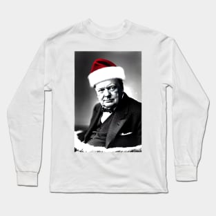 Santa Churchill (Celebrity Christmas) Long Sleeve T-Shirt